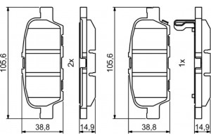 Bosch Σετ τακάκια, Δισκόφρενα - 0 986 494 857