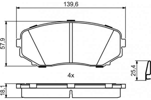 Bosch Σετ τακάκια, Δισκόφρενα - 0 986 494 879