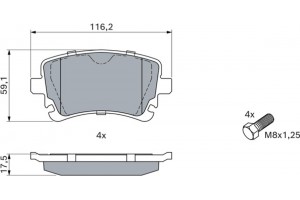 Bosch Σετ τακάκια, Δισκόφρενα - 0 986 494 889