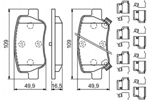 Bosch Σετ τακάκια, Δισκόφρενα - 0 986 494 933