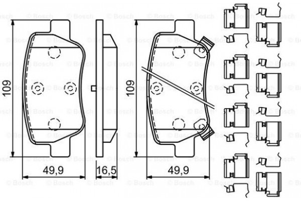 Bosch Σετ τακάκια, Δισκόφρενα - 0 986 494 933