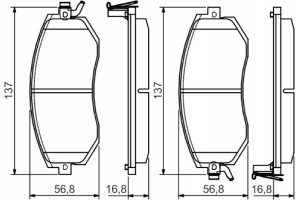 Bosch Σετ τακάκια, Δισκόφρενα - 0 986 495 125