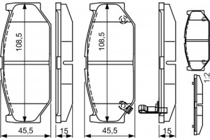 Bosch Σετ τακάκια, Δισκόφρενα - 0 986 495 308