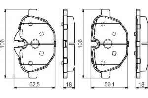 Bosch Σετ τακάκια, Δισκόφρενα - 0 986 495 442