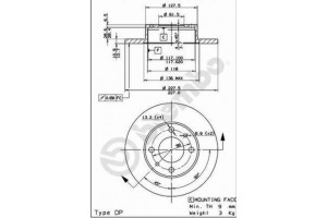 Δισκοπλακα Brembo 08.3636.10