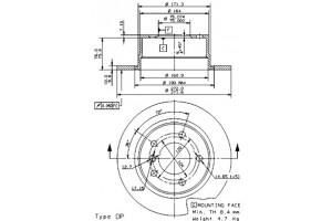 Δισκοπλακα Brembo 08.6853.80