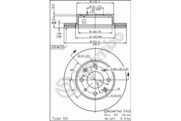 Δισκοπλακα Brembo 09.3102.10