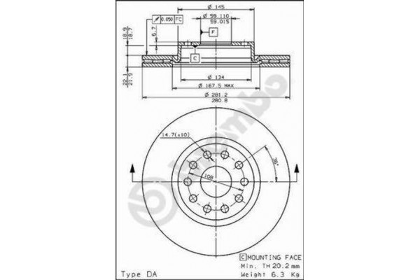 Δισκοπλακα Brembo 09.6769.10