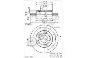 Δισκοπλακα Brembo 09.6816.10