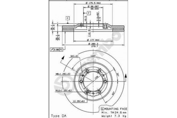 Δισκοπλακα Brembo 09.6866.20