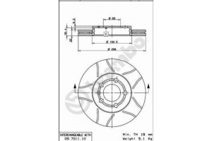 Δισκοπλακα Brembo 09.7011.75