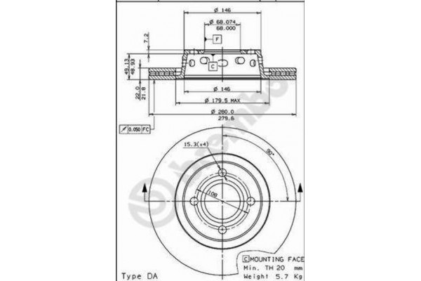 Δισκοπλακα Brembo 09.7821.10