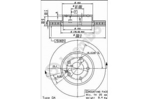 Δισκοπλακα Brembo 09.8404.10