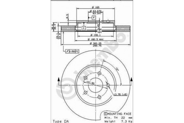 Δισκοπλακα Brembo 09.8665.10