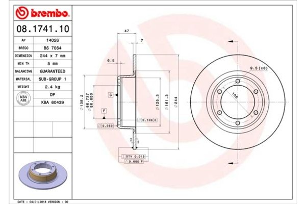 Brembo Δισκόπλακα - 08.1741.10