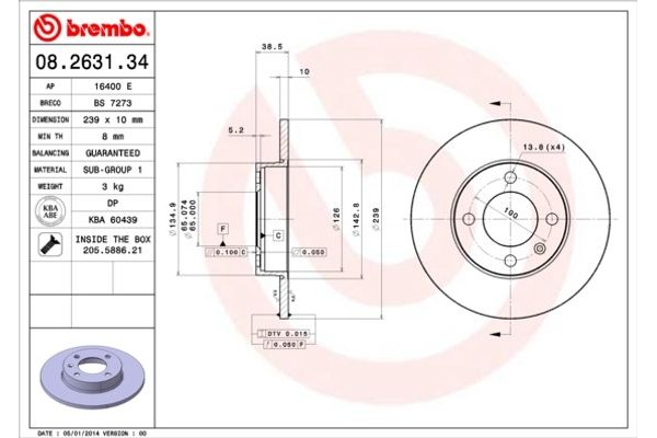 Brembo Δισκόπλακα - 08.2631.34