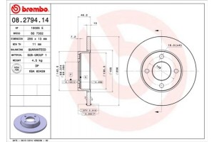 Brembo Δισκόπλακα - 08.2794.14