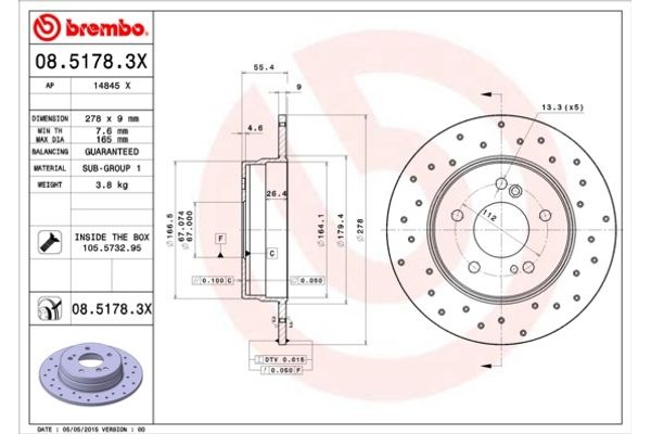 Brembo Δισκόπλακα - 08.5178.3X