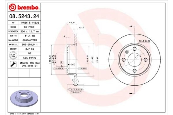 Brembo Δισκόπλακα - 08.5243.24