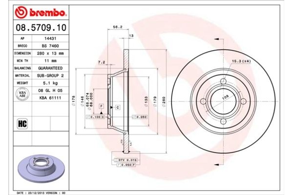 Brembo Δισκόπλακα - 08.5709.10