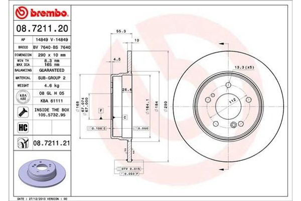 Brembo Δισκόπλακα - 08.7211.20