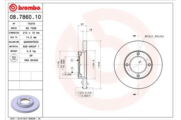 Brembo Δισκόπλακα - 08.7860.10