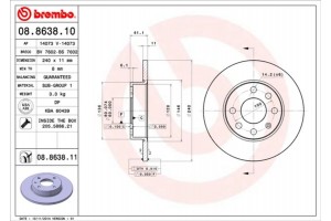 Brembo Δισκόπλακα - 08.8638.10