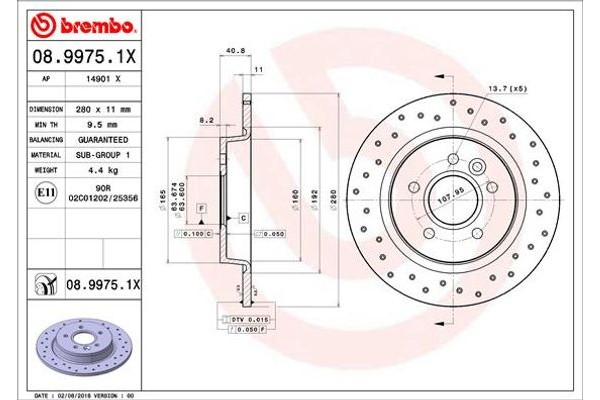 Brembo Δισκόπλακα - 08.9975.1X