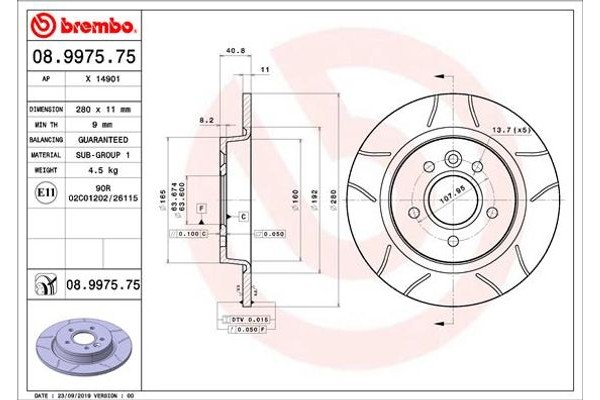 Brembo Δισκόπλακα - 08.9975.75