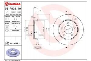 Brembo Δισκόπλακα - 08.A029.10