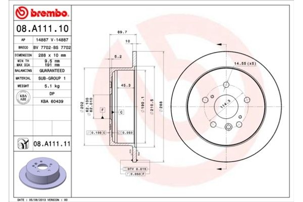 Brembo Δισκόπλακα - 08.A111.11