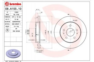 Brembo Δισκόπλακα - 08.A155.10