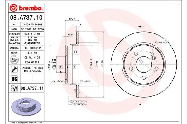 Brembo Δισκόπλακα - 08.A737.10