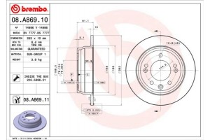 Brembo Δισκόπλακα - 08.A869.11