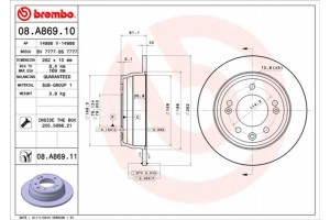 Brembo Δισκόπλακα - 08.A869.11