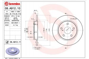 Brembo Δισκόπλακα - 08.A912.11