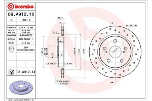 Brembo Δισκόπλακα - 08.A912.1X