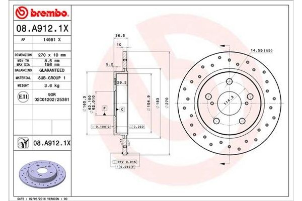 Brembo Δισκόπλακα - 08.A912.1X