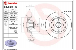 Brembo Δισκόπλακα - 08.B650.17
