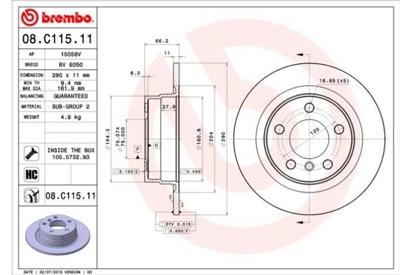 Brembo Δισκόπλακα - 08.C115.11