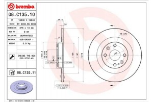 Brembo Δισκόπλακα - 08.C135.11