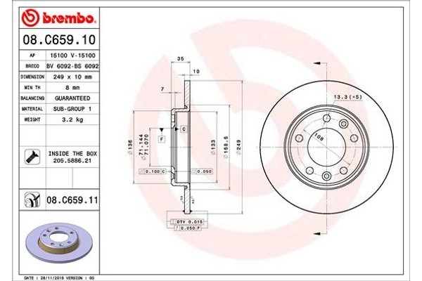 Brembo Δισκόπλακα - 08.C659.11