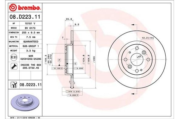 Brembo Δισκόπλακα - 08.D223.11