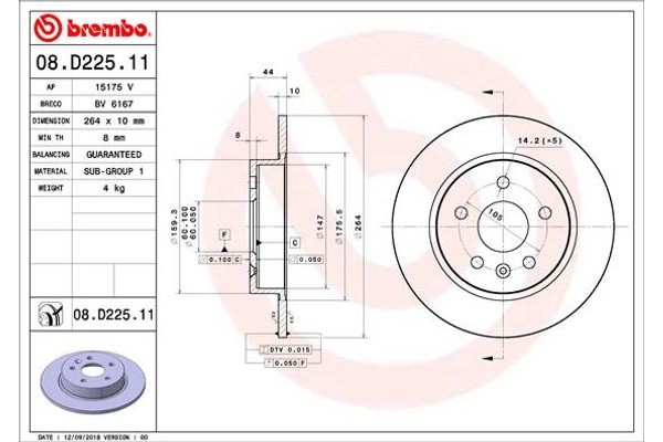 Brembo Δισκόπλακα - 08.D225.11