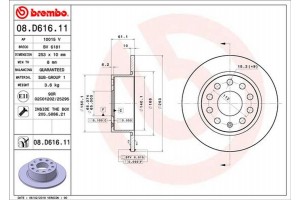 Brembo Δισκόπλακα - 08.D616.11