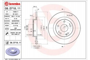 Brembo Δισκόπλακα - 08.D718.11