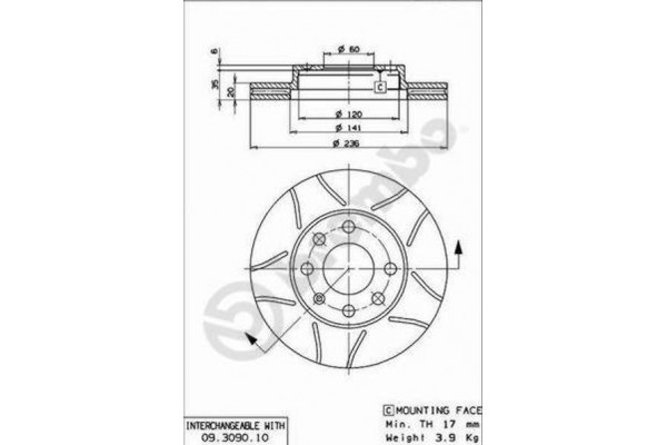 Brembo Δισκόπλακα - 09.3090.75