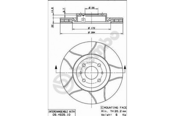 Brembo Δισκόπλακα - 09.4939.75