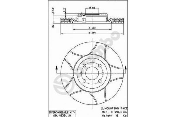 Brembo Δισκόπλακα - 09.4939.75