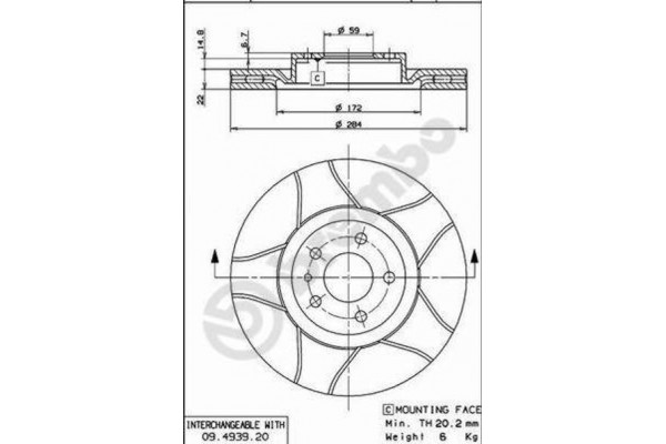 Brembo Δισκόπλακα - 09.4939.76